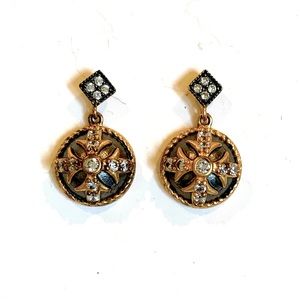 Gold Tone & Rhinestone Earrings